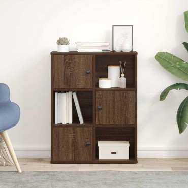 vidaXL Βιβλιοθήκη Καφέ Δρυς 60x24x76,5cm από Επεξεργασμένο Ξύλο 1 τεμ.