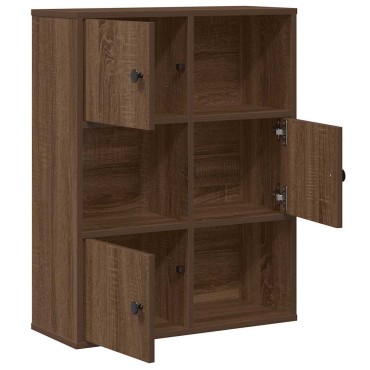 vidaXL Βιβλιοθήκη Καφέ Δρυς 60x24x76,5cm από Επεξεργασμένο Ξύλο 1 τεμ.