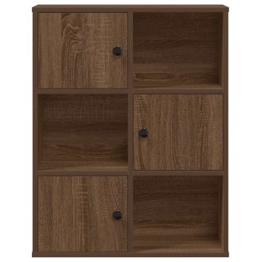 vidaXL Βιβλιοθήκη Καφέ Δρυς 60x24x76,5cm από Επεξεργασμένο Ξύλο 1 τεμ.