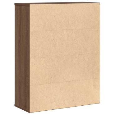 vidaXL Βιβλιοθήκη Καφέ Δρυς 60x24x76,5cm από Επεξεργασμένο Ξύλο 1 τεμ.