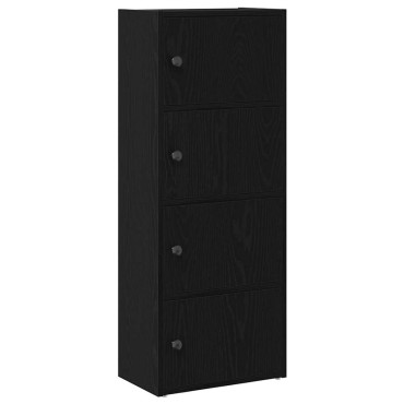 vidaXL Βιβλιοθήκη Μαύρη Δρυς 40x24x102cm Κατασκευασμένο ξύλο 1 τεμ.