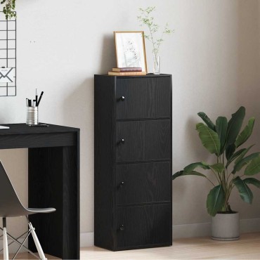 vidaXL Βιβλιοθήκη Μαύρη Δρυς 40x24x102cm Κατασκευασμένο ξύλο 1 τεμ.