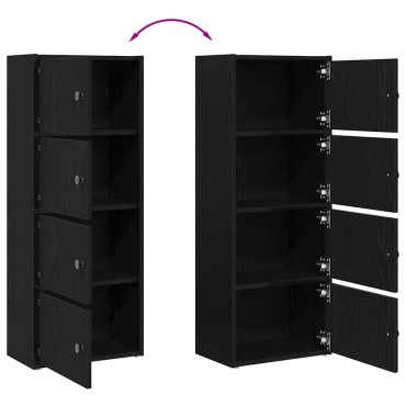 vidaXL Βιβλιοθήκη Μαύρη Δρυς 40x24x102cm Κατασκευασμένο ξύλο 1 τεμ.
