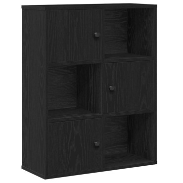vidaXL Βιβλιοθήκη Μαύρη Δρυς 60x24x76,5cm Κατασκευασμένο ξύλο 1 τεμ.