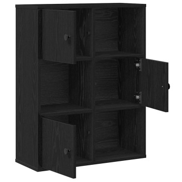vidaXL Βιβλιοθήκη Μαύρη Δρυς 60x24x76,5cm Κατασκευασμένο ξύλο 1 τεμ.