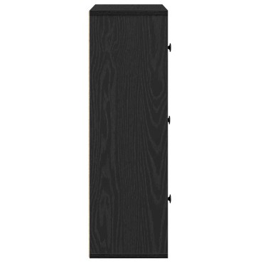 vidaXL Βιβλιοθήκη Μαύρη Δρυς 60x24x76,5cm Κατασκευασμένο ξύλο 1 τεμ.