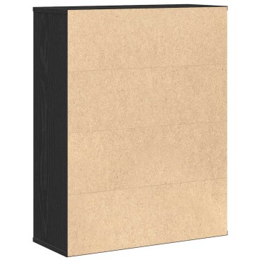 vidaXL Βιβλιοθήκη Μαύρη Δρυς 60x24x76,5cm Κατασκευασμένο ξύλο 1 τεμ.