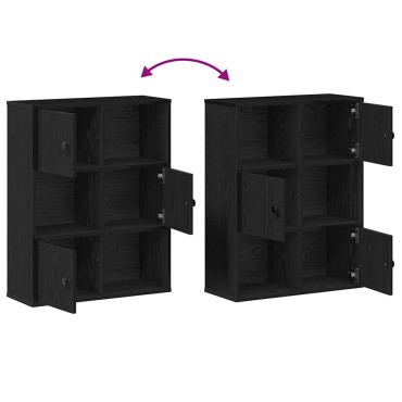 vidaXL Βιβλιοθήκη Μαύρη Δρυς 60x24x76,5cm Κατασκευασμένο ξύλο 1 τεμ.