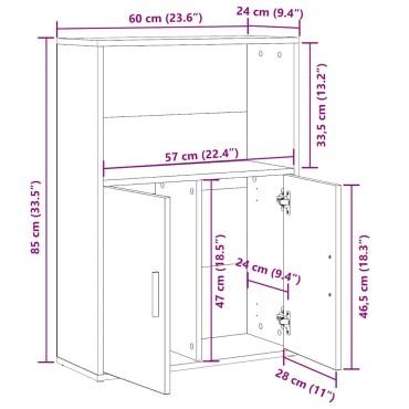 vidaXL Βιβλιοθήκη Sonoma Δρυς 60x24x85cm από Επεξεργασμένο Ξύλο 1 τεμ.