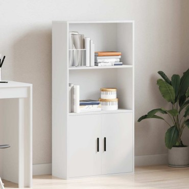 vidaXL Βιβλιοθήκη Λευκή 60x24x120cm από Επεξεργασμένο Ξύλο 1 τεμ.