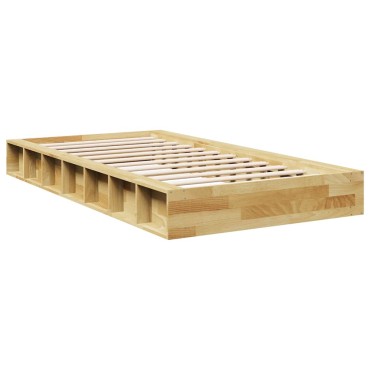 vidaXL Πλαίσιο κρεβατιού χωρίς στρώμα 90x200 cm μασίφ ξύλο δρυς