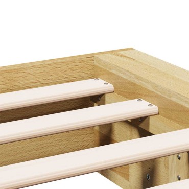 vidaXL Πλαίσιο κρεβατιού χωρίς στρώμα 90x200 cm μασίφ ξύλο δρυς