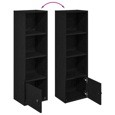 vidaXL Βιβλιοθήκη Μαύρη Δρυς 31x24x102cm Κατασκευασμένο ξύλο 1 τεμ.