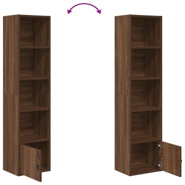 vidaXL Βιβλιοθήκη Καφέ Δρυς 31x24x127cm από Επεξεργασμένο Ξύλο 1 τεμ.