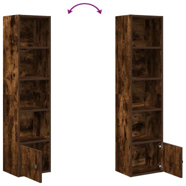 vidaXL Βιβλιοθήκη Καπνιστή Δρυς 31x24x127cm από Επεξεργασμένο Ξύλο 1 τεμ.