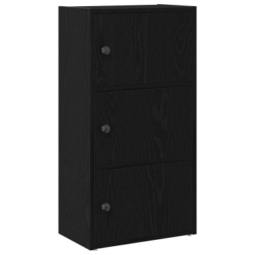 vidaXL Βιβλιοθήκη Μαύρη Δρυς 40x24x77cm Κατασκευασμένο ξύλο 1 τεμ.