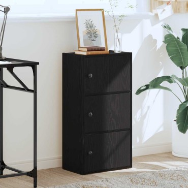 vidaXL Βιβλιοθήκη Μαύρη Δρυς 40x24x77cm Κατασκευασμένο ξύλο 1 τεμ.