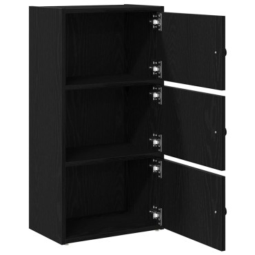 vidaXL Βιβλιοθήκη Μαύρη Δρυς 40x24x77cm Κατασκευασμένο ξύλο 1 τεμ.