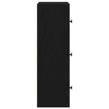 vidaXL Βιβλιοθήκη Μαύρη Δρυς 40x24x77cm Κατασκευασμένο ξύλο 1 τεμ.