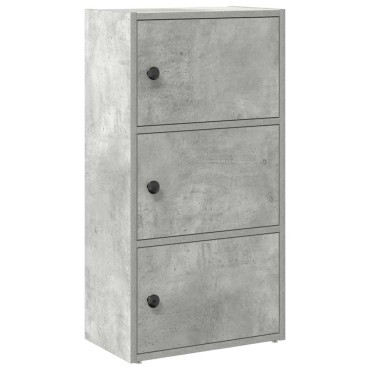 vidaXL Βιβλιοθήκη Γκρι Σκυροδέματος 40x24x77cm Επεξεργ. Ξύλο 1 τεμ.