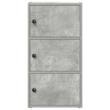 vidaXL Βιβλιοθήκη Γκρι Σκυροδέματος 40x24x77cm Επεξεργ. Ξύλο 1 τεμ.