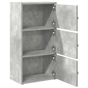 vidaXL Βιβλιοθήκη Γκρι Σκυροδέματος 40x24x77cm Επεξεργ. Ξύλο 1 τεμ.