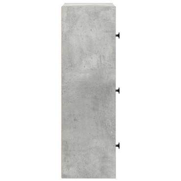 vidaXL Βιβλιοθήκη Γκρι Σκυροδέματος 40x24x77cm Επεξεργ. Ξύλο 1 τεμ.
