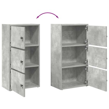 vidaXL Βιβλιοθήκη Γκρι Σκυροδέματος 40x24x77cm Επεξεργ. Ξύλο 1 τεμ.