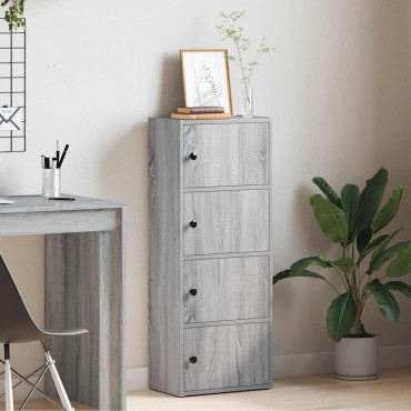 vidaXL Βιβλιοθήκη Γκρι Sonoma 40x24x102cm από Επεξεργασμένο Ξύλο 1 τεμ.