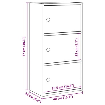 vidaXL Βιβλιοθήκη Όψη Παλαιού Ξύλου 40x24x77cm Επεξεργασμένο Ξύλο 1 τεμ.