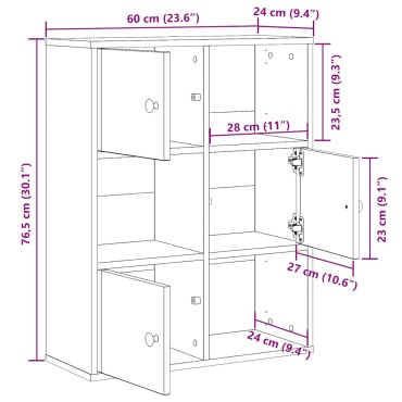 vidaXL Βιβλιοθήκη Καπνιστή Δρυς 60x24x76,5cm από Επεξεργασμένο Ξύλο 1 τεμ.