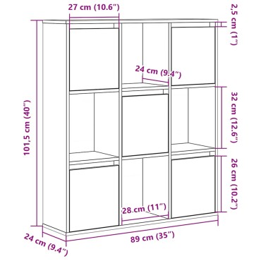 vidaXL Βιβλιοθήκη Λευκή 89x24x101,5cm από Επεξεργασμένο Ξύλο 1 τεμ.