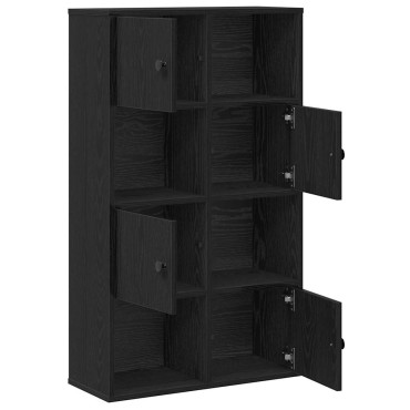 vidaXL Βιβλιοθήκη Μαύρη Δρυς 60x24x101,5cm Κατασκευασμένο ξύλο 1 τεμ.