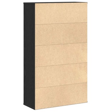 vidaXL Βιβλιοθήκη Μαύρη Δρυς 60x24x101,5cm Κατασκευασμένο ξύλο 1 τεμ.