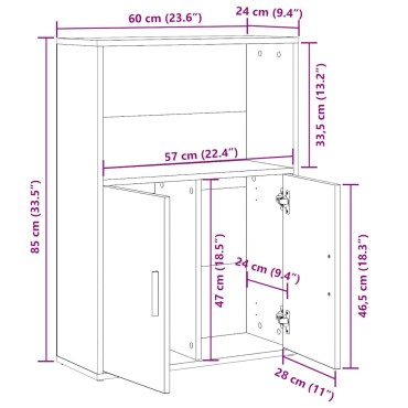 vidaXL Βιβλιοθήκη Λευκή 60x24x85cm από Επεξεργασμένο Ξύλο 1 τεμ.