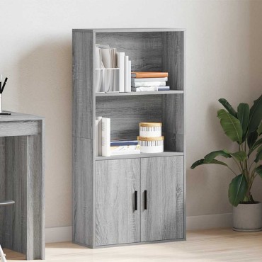 vidaXL Βιβλιοθήκη Γκρι Sonoma 60x24x120cm από Επεξεργασμένο Ξύλο 1 τεμ.