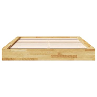 vidaXL Πλαίσιο κρεβατιού χωρίς στρώμα 160x200 cm μασίφ ξύλο δρυς