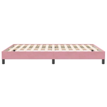 vidaXL Box Spring Κρεβάτι χωρίς στρώμα Ροζ 140x210 cm Βελούδινο