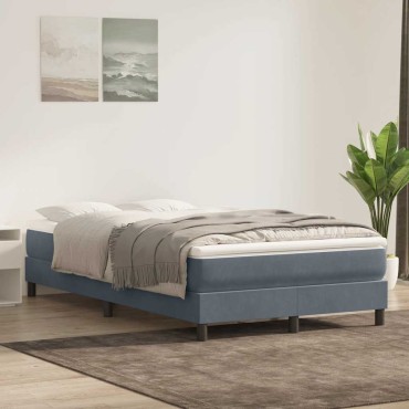 vidaXL Box Spring Κρεβάτι χωρίς στρώμα Σκούρο γκρι Βελούδινο