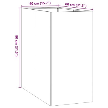 vidaXL Ζαρντινιέρα 40x80x80 εκ. από Ανοξείδωτο Ατσάλι