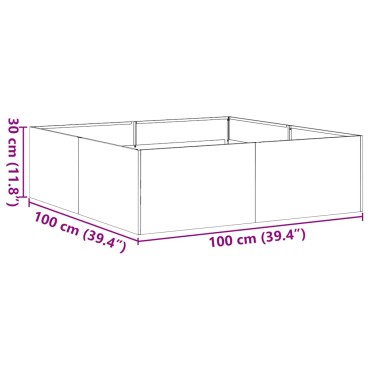 vidaXL Ζαρντινιέρα 100x100x30 εκ. από Ανοξείδωτο Ατσάλι