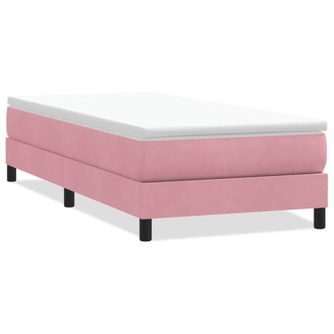 vidaXL Box Spring Κρεβάτι χωρίς στρώμα Ροζ 80x210 cm Βελούδινο