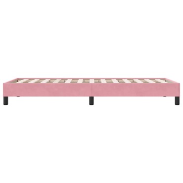 vidaXL Box Spring Κρεβάτι χωρίς στρώμα Ροζ 80x210 cm Βελούδινο