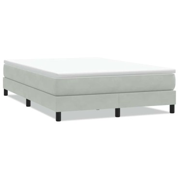 vidaXL Box Spring Κρεβάτι χωρίς στρώμα Ανοιχτό γκρι Βελούδινο