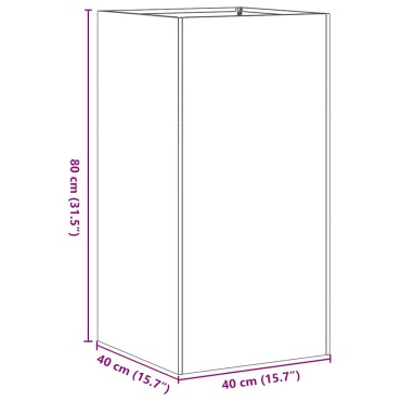 vidaXL Ζαρντινιέρα Μαύρη 40x40x80 εκ. από Χάλυβα Ψυχρής Έλασης