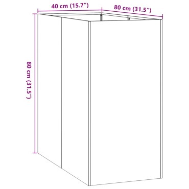 vidaXL Ζαρντινιέρα Λαδί 40x80x80 εκ. από Χάλυβα