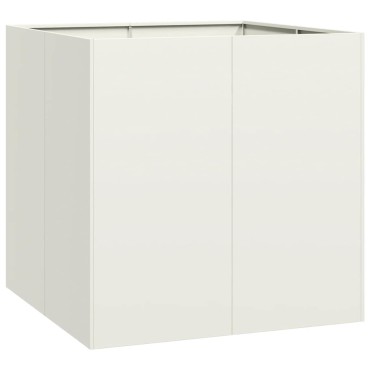 vidaXL Ζαρντινιέρα Λευκή 80x80x80 εκ. από Χάλυβα