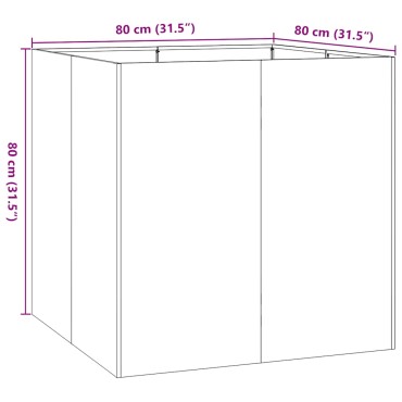vidaXL Ζαρντινιέρα Λευκή 80x80x80 εκ. από Χάλυβα