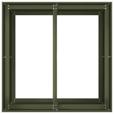 vidaXL Ζαρντινιέρα Λαδί 80x80x80 εκ. από Χάλυβα