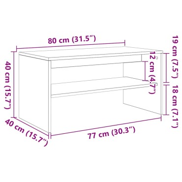 vidaXL Έπιπλο Τηλεόρασης Παλιό Ξύλο 80x40x40cm από Μοριοσανίδα